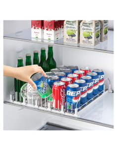 Organizador de Bebidas KUUKIKV Blanco 5 Filas Ajustable 25 Latas