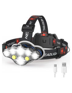 Linterna Frontal Recargable JNDFOFC 8 LED IPX4 8 Modos