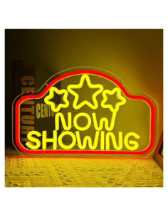 Cartel de Neón LED CinsYarn Ahora Mostrando 30x10 cm