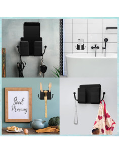 Soporte de Teléfono Montaje en Pared Jetec 6 Pcs Negro 2