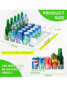 Organizador de Bebidas KUUKIKV Blanco 5 Filas Ajustable 25 Latas 2