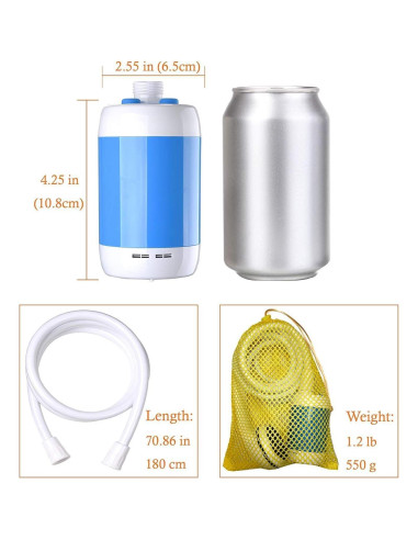 Ducha portátil eléctrica EcoTrek USB recargable 4800mAh