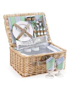 Cesta de Picnic de Mimbre ZORMY para 2 Personas con Aislamiento