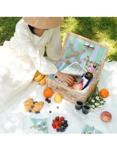Cesta de Picnic de Mimbre ZORMY para 2 Personas con Aislamiento 2