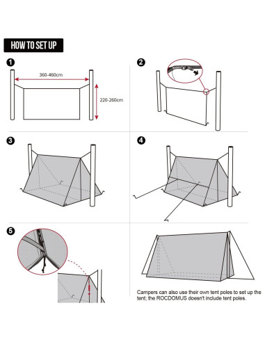 Carpa Caliente OneTigris ROCDOMUS 340x240cm Impermeable