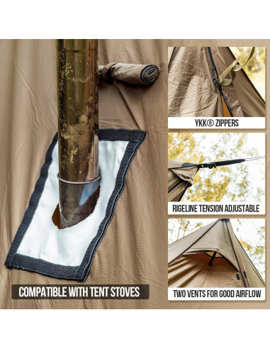 Carpa Caliente OneTigris ROCDOMUS 340x240cm Impermeable