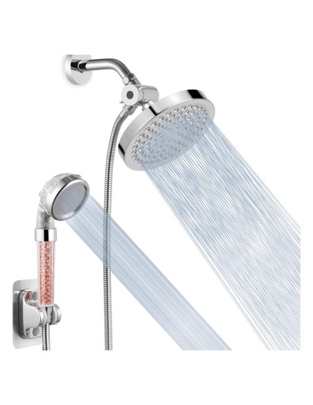 Cabezal de Ducha Voolan Alta Presión con Filtro y Manguera 150 cm