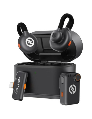 Combo Micrófono Inalámbrico Hollyland Lark M2S + Luz LED Zhiyun FIVERAY M40 + Agarre Koah + Estuche Maxell