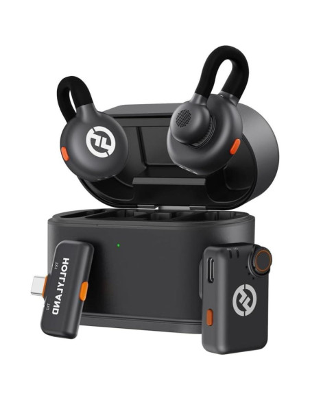 Combo Micrófono Inalámbrico Hollyland Lark M2S + Luz LED Zhiyun FIVERAY M40 + Agarre Koah + Estuche Maxell