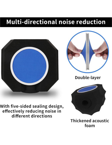 Escudo de Aislamiento de Micrófono Ktondic PF8 - Espuma Absorbente