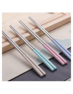 Set de Palillos de Acero Inoxidable AQuS 4 Pares Multicolor