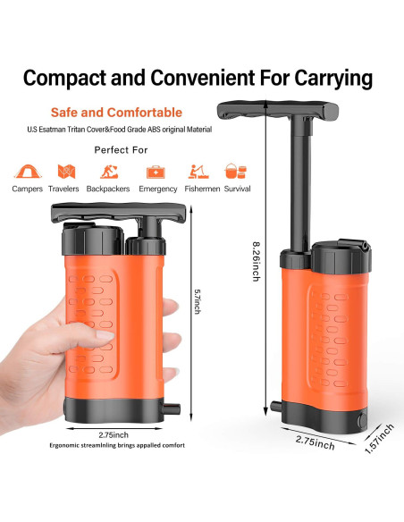 Bomba de Filtro de Agua GINKin K8188 5 Etapas 0.01 Micrones