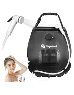 Bolsa de Ducha Solar Sapsisel 20L con Manguera y Cabezal Mejorado