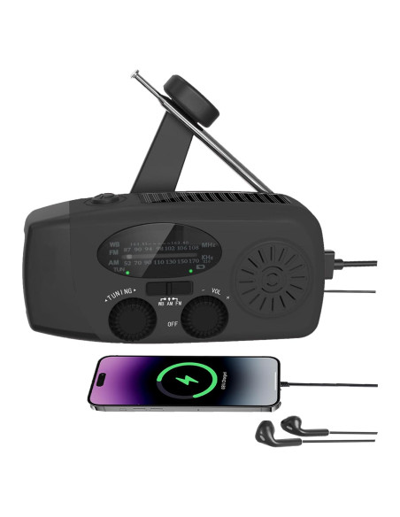 Radio Meteorológica de Emergencia LUOZROLL Solar 2000mAh