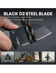 Cuchillo de Caza Kizer Deckhand Hoja Fija D2 7.5cm con Funda 2