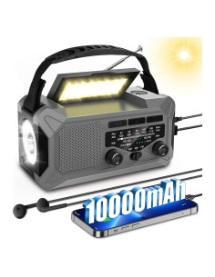 Radio Meteorológica de Emergencia GINESBE 12000mAh Gris