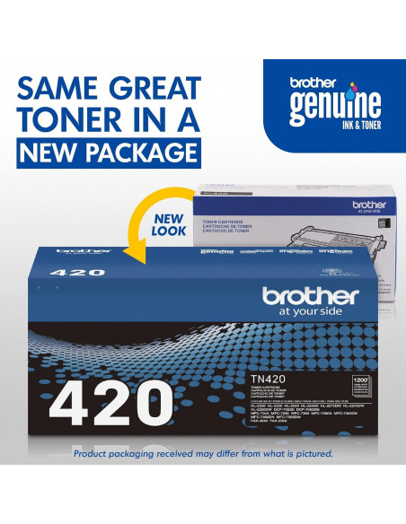 Cartucho de Tóner Láser Negro Brother TN420 - 1200 Páginas