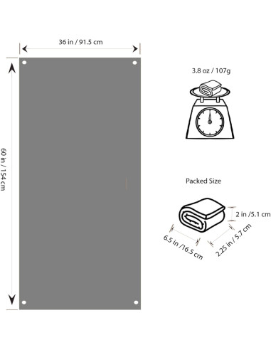 Tarp de Camping Ultraligero Modern Grizzly 90.7g 3x5 pies Tyvek