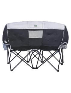Silla de Camping Doble Plegable SunnyFeel Negra para 2 Personas