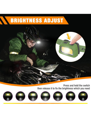 Linterna Frontal Recargable EverBrite 350 Lúmenes 7 Modos