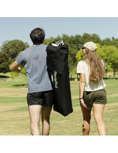 Silla de Camping Doble Plegable SunnyFeel Negra para 2 Personas