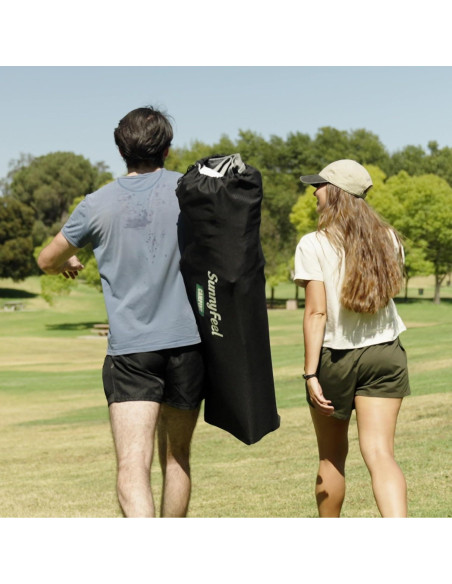 Silla de Camping Doble Plegable SunnyFeel Negra para 2 Personas