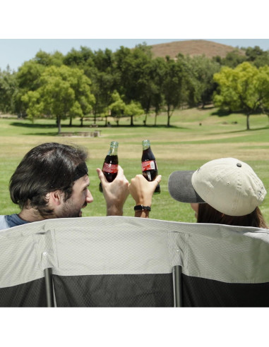 Silla de Camping Doble Plegable SunnyFeel Negra para 2 Personas