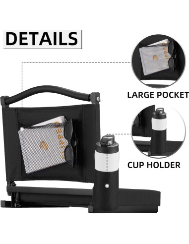 Asiento de Estadio HABUTWAY con Respaldo y Cojín Grueso 159kg
