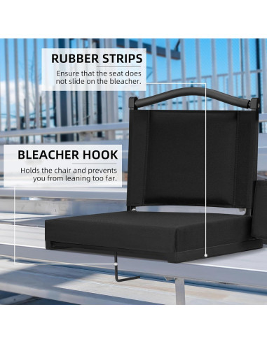 Asiento de Estadio HABUTWAY con Respaldo y Cojín Grueso 159kg