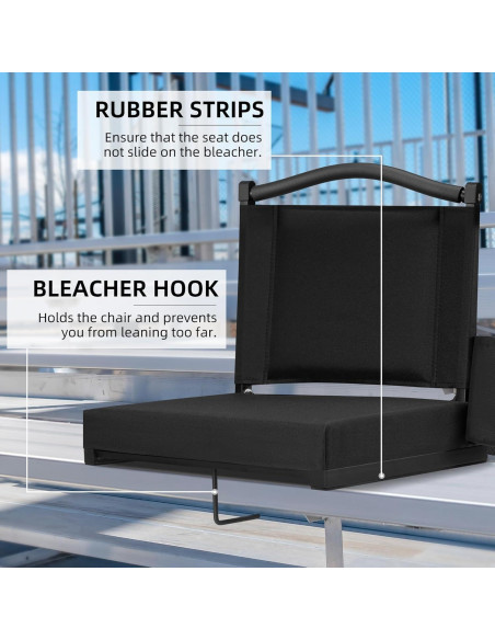 Asiento de Estadio HABUTWAY con Respaldo y Cojín Grueso 159kg