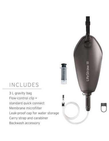 Filtro de Agua por Gravedad LifeStraw Peak 3L Gris Oscuro