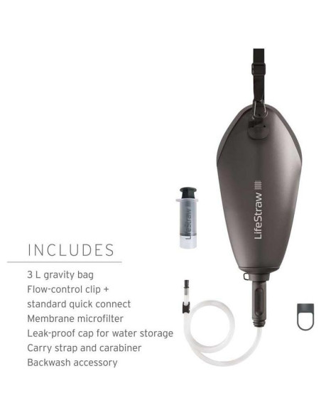 Filtro de Agua por Gravedad LifeStraw Peak 3L Gris Oscuro