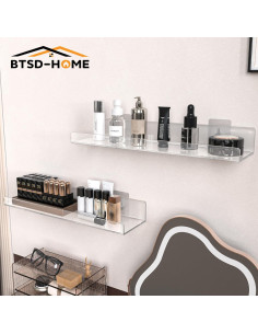 Estantes Acrílicos Transparentes BTSD-home 6 Paquete 38.1x10.16 cm 2