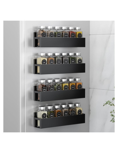 Estante Magnético para Especias Agotglmi - 4 Estantes y 24 Frascos