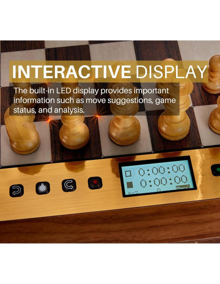 Juego de Ajedrez Electrónico Millennium M830 - Tablero AI y Piezas de Madera