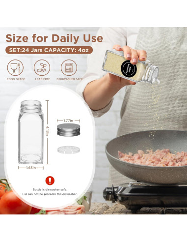 Estante Magnético para Especias Agotglmi - 4 Estantes y 24 Frascos