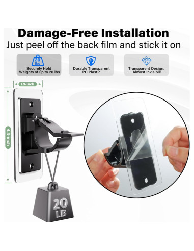 Soportes de Varilla Autoadhesivos Antimbee - Paquete de 6, 9 kg