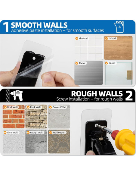 Soportes de Varilla Autoadhesivos Antimbee - Paquete de 6, 9 kg