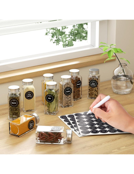 Estante Magnético para Especias Agotglmi - 4 Estantes y 24 Frascos