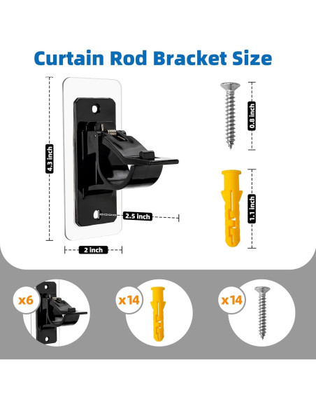 Soportes de Varilla Autoadhesivos Antimbee - Paquete de 6, 9 kg