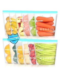 Bolsas de Congelador Reutilizables Rluahxnby 12 Paquetes 1 Galón