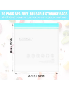 Bolsas de Congelador Reutilizables Rluahxnby 12 Paquetes 1 Galón 2