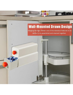 Contenedor de Almacenamiento Colgante OULIGET para Cápsulas de Lavavajillas y Detergente - Blanco 2