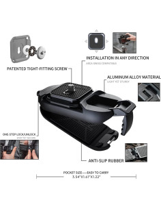 Clip de cámara PGYTECH Beetle para mochilas - Aluminio, 30kg 2