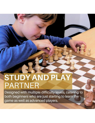 Juego de Ajedrez Electrónico Millennium M830 - Tablero AI y Piezas de Madera