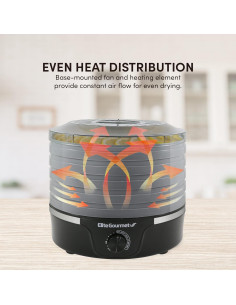 Deshidratador de Alimentos Elite Gourmet EFD319DKG 5 Bandejas 350W 2
