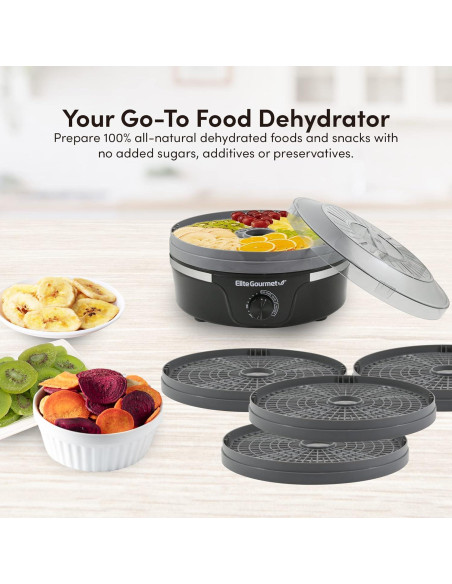 Deshidratador de Alimentos Elite Gourmet EFD319DKG 5 Bandejas 350W