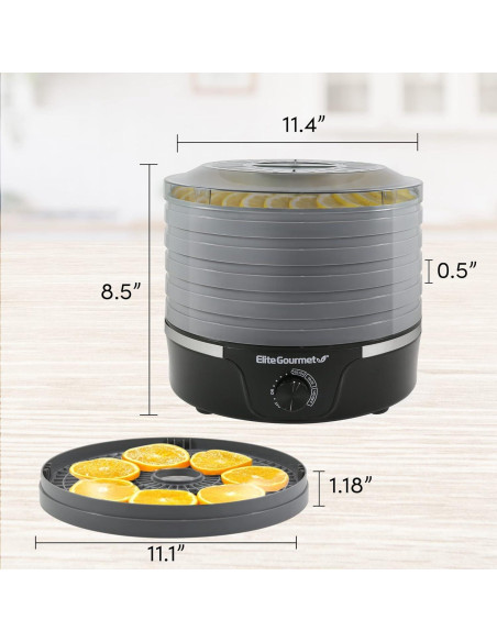 Deshidratador de Alimentos Elite Gourmet EFD319DKG 5 Bandejas 350W