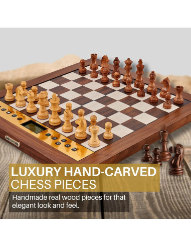 Juego de Ajedrez Electrónico Millennium M830 - Tablero AI y Piezas de Madera