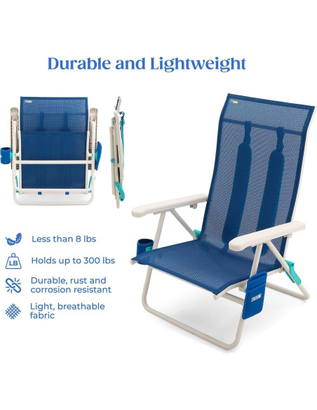 Silla de Playa Shibumi Shade Plegable 136kg Azul Marino